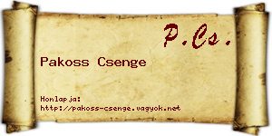 Pakoss Csenge névjegykártya